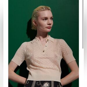 Figue Camilla Polo Sweater in Shell Beige